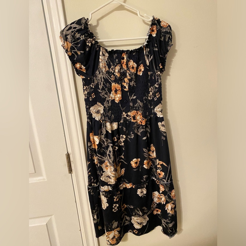 Cap Sleeve Floral Dress
